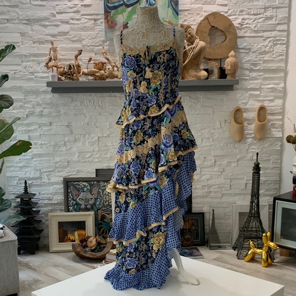 Spell Full Bloom Ruffle Soirée Dress – Periwinkle | XL | NWT - Picture 9 of 14